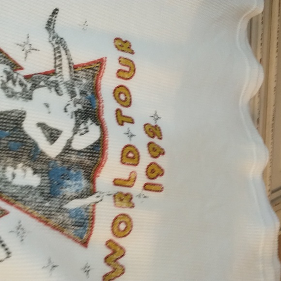 NWT Def Leppard World Tour 1992 Ivory Multi Long Sleeve Thermal Shirt, Sz L - Picture 4 of 8